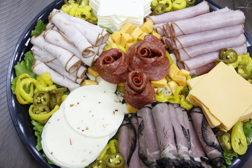 Assorted meat and cheese tray